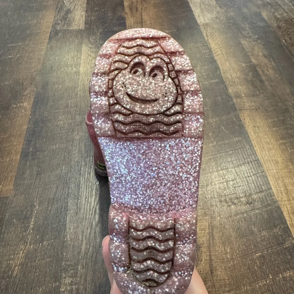 Girls Pink Glitter Rain Boots size 10